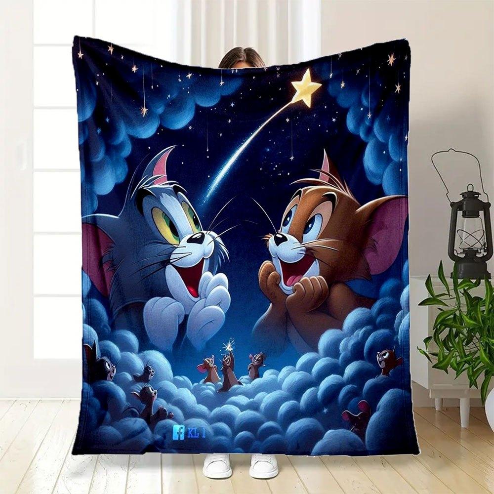 Tom & Jerry Kids Cartoon Wallpapers for Phone HDBlanket Flannel Throw Blanket for Sofa, Bed, Travel, Camping, Office
