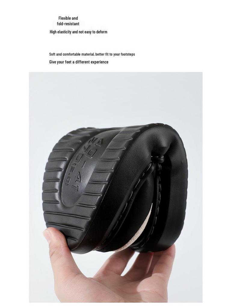 Men's Warm Cotton Slippers with Thick Non-Slip Sole for Autumn and Winter