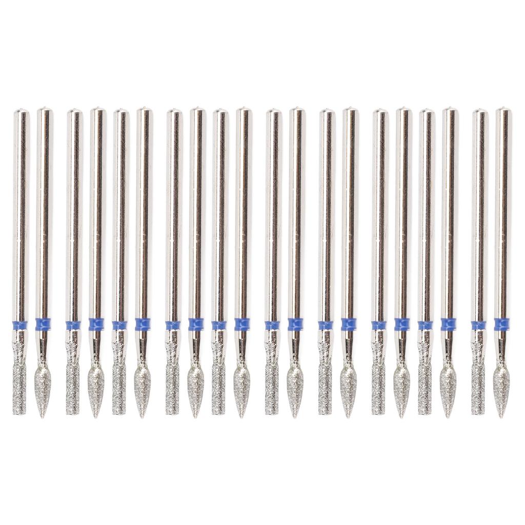 20pcs Nail Drill Bits Nail Stainless Steel Drill Bits Professional Nail Grinding Head for Electric G