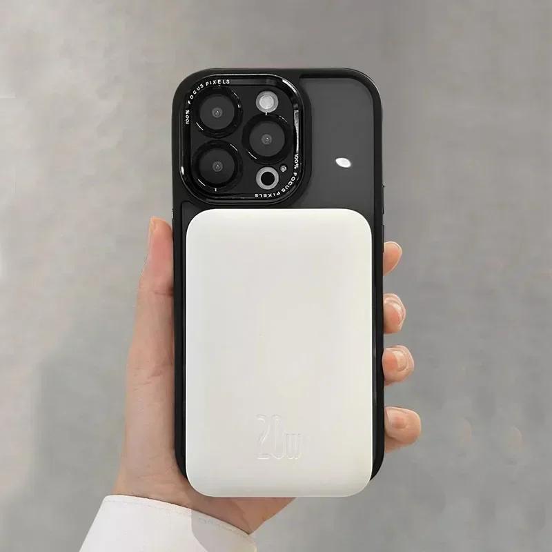Роскошный Прозрачный Чехол Magsafe для iPhone 16 15 14 13 12 11 Pro Max Plus Магнитная Беспроводная Зарядка Защита Камеры Ударопрочный Чехол