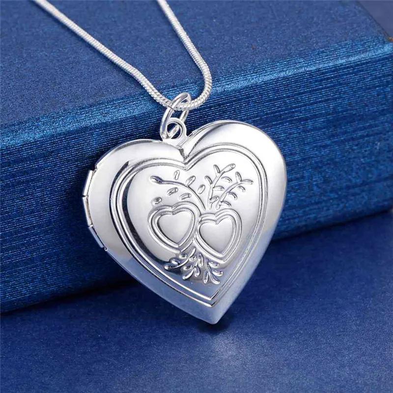 New Arrive 45cm Sterling Seashell Photo Open Frame Necklace Snake Chain For Woman Man Wedding Jewelry