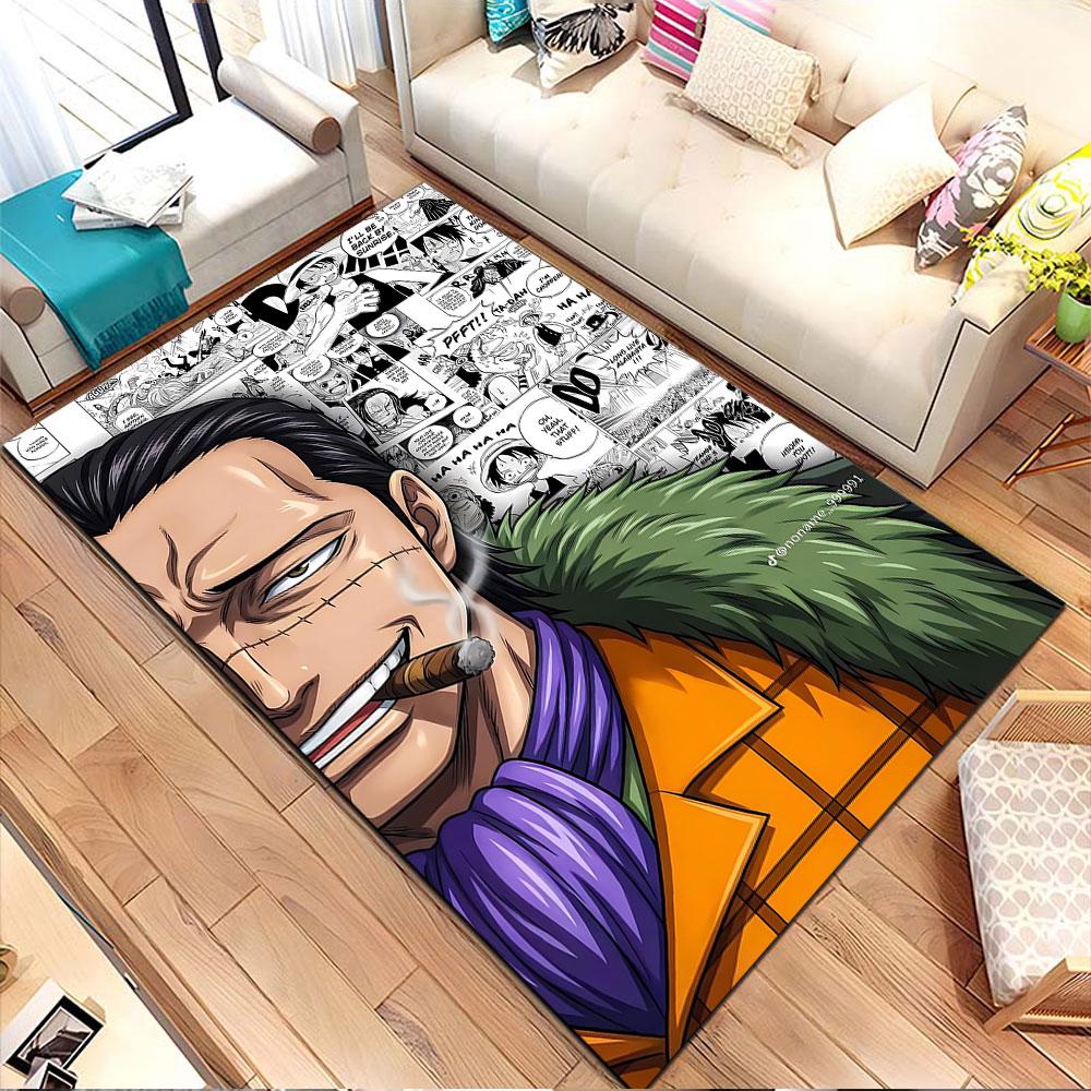 "Bold Anime Character with Comic Background" Patterned carpet, non slip mat suitable for living room and bedroom sofas