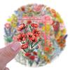60 INS Ink and Flower Stickers Pack Waterproof Transparent PET Flower Material Decorative Guitar Notebook