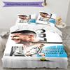 Ronaldo's Powerful Football Legend Bedding Set, Breathable Duvet Cover with Pillowcases, Soft Bed Linen for Bedroom Home Decoration, Perfect Festival 