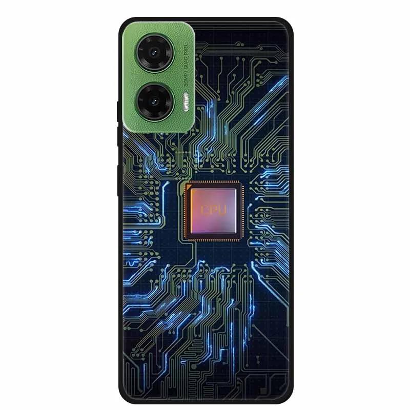 Silicone Painted Cover For Motorola Moto G35 G55 Case Luxury Animal TPU Silicone Soft Back Cover For G55 5G Black Bumper MotoG35