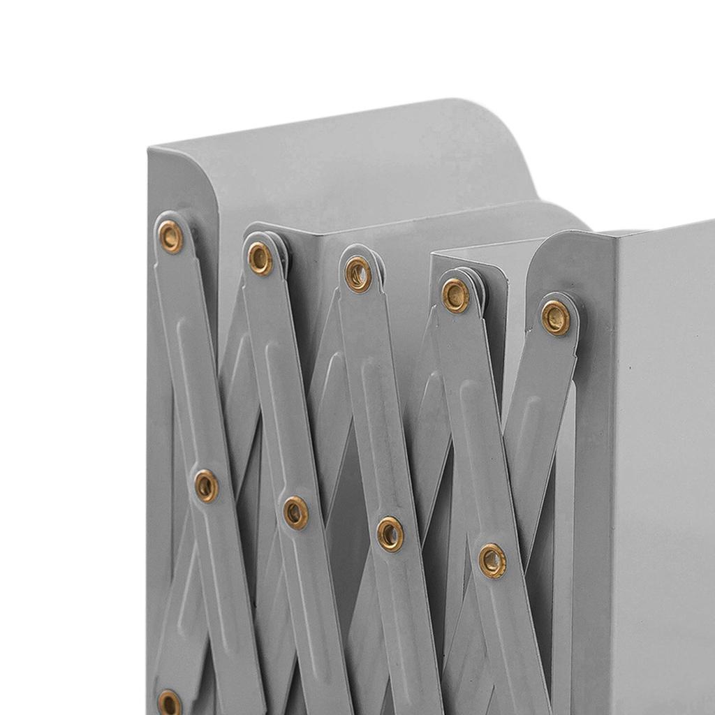 Bookends Retractable Flexible Large Size Without Sticker Metal Material Office Book Support for Desk Gray