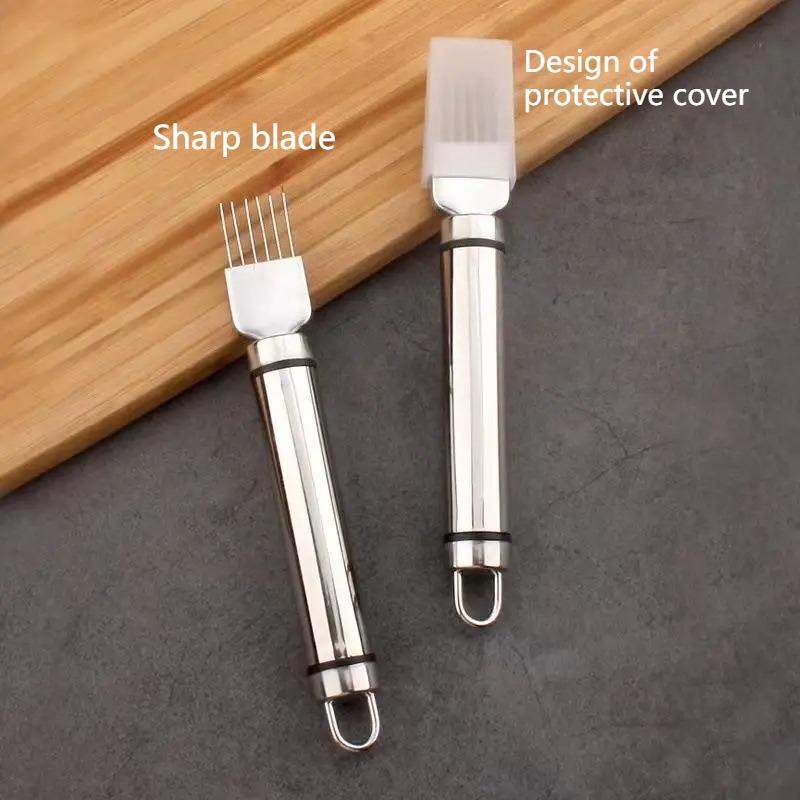 Stainless Steel Shred Silk The Knife Vegetable Garlic Cutter Food Speedy Chopper Green Onion Cutter Portable Kitchen Tool
