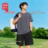 MINISO Мужская сетчатая футболка с коротким рукавом и круглым вырезом, быстросохнущая