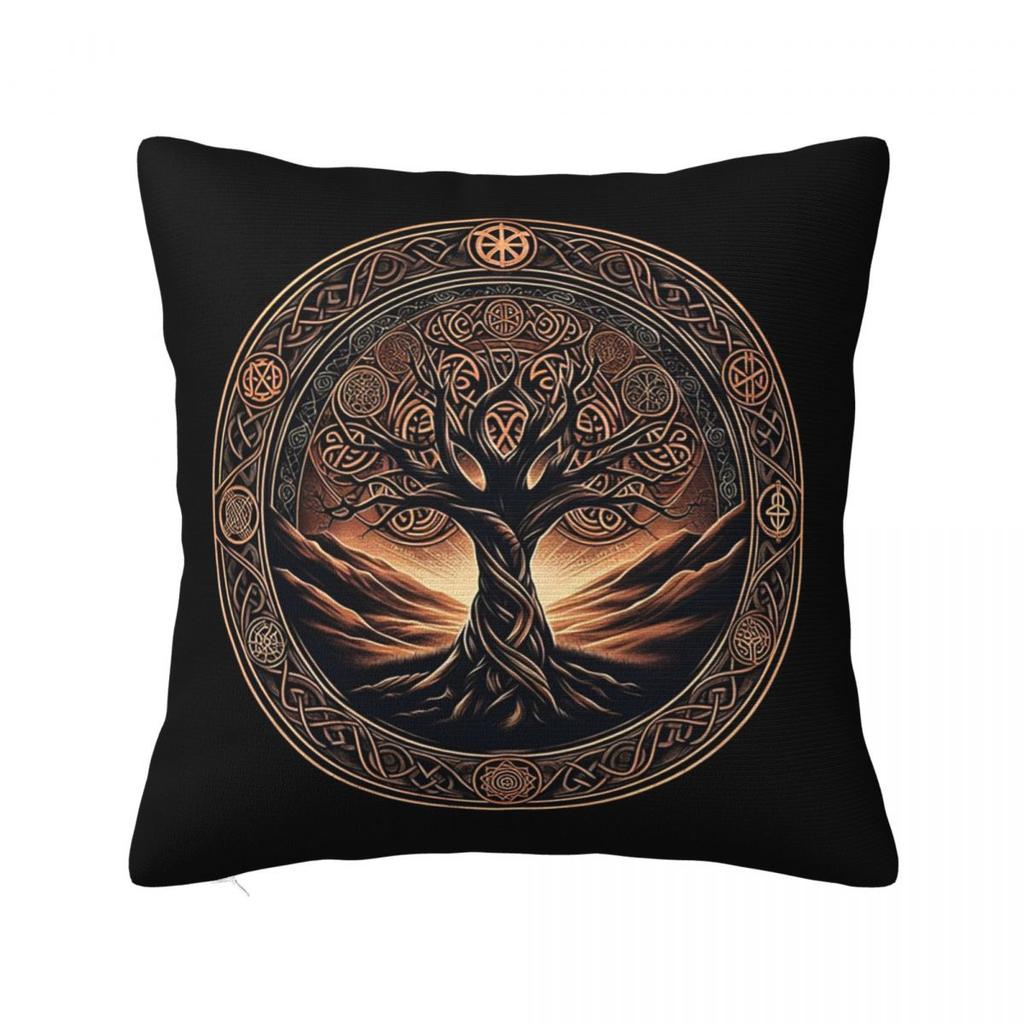 Celtic Tree Of Life Square Pillowcase Pillow Cover Polyester Cushion Zip Decorative Comfort Throw Pillow for Home Bedroom