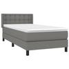 Maison Exclusive - Sommier à lattes de lit avec matelas Gris foncé 90x200 cm Tissu