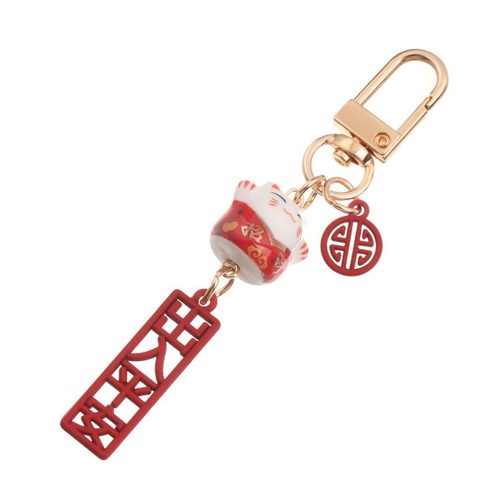 Fashion Cute Car Bag Pendant Fortune Cat Cartoon Japanese Lucky Cat Keychain