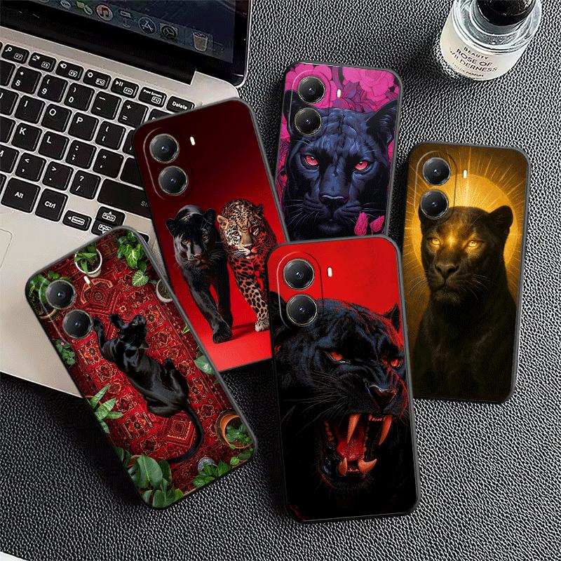 Black Panther Cool Animal Soft Phone Case for Xiaomi Poco X5 X6 X7 X8 Pro Max X3 F7 F8 Ultra M8 M7 M6 M5 Redmi 15 15C 14C 13C 12