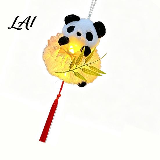 Hanfu Photo Prop Mid Autumn Panda Bamboo Glowing Lantern Handheld Chinese Style Festival Decor Cute Animal Light for Night Kids Traditional