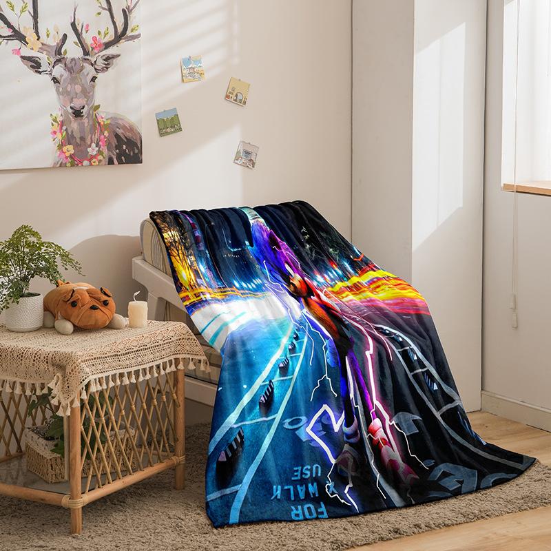 Мультяшное флисовое одеяло серии Соник с 3D-печатью, диванное одеяло, утолщенное одеяло