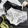 Женские Весенние и Летние Сексуальные Милые Контрастные Сатиновые Ледяные Сетчатые Трусики