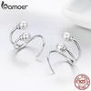 BAMOER 100% 925 Sterling Silver Earrings Elegant Imitation Pearl Stud Earrings