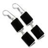 Черная шпинель драгоценный камень 925 стерлинговое серебро ювелирное изделие серьга 2,17"