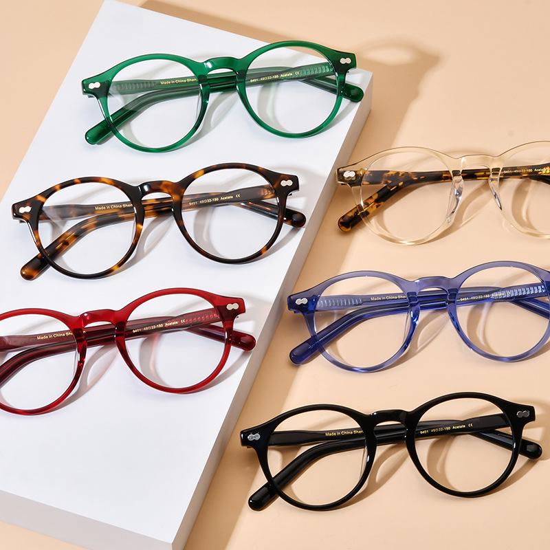 Korean Style Acetate Round Glasses Frame for Men and Women - Retro Myopia Glasses