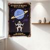 Винтажная металлическая жестяная вывеска «Космический астронавт», «Все тебя убьет» и «Так выбирай что-нибудь веселое!»' Черный юмор Ретро Космический Ар-деко