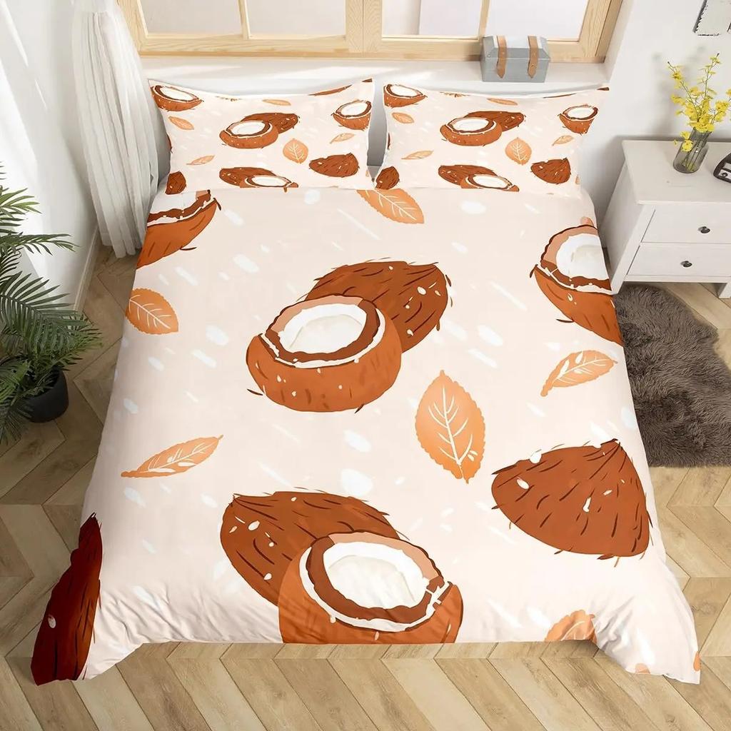 Fruits Duvet Cover Strawberry Banana Mango Lemon Pineapple Bedding Set Grapes Orange Comforter Cover,Summer Fruit Quilt Cover