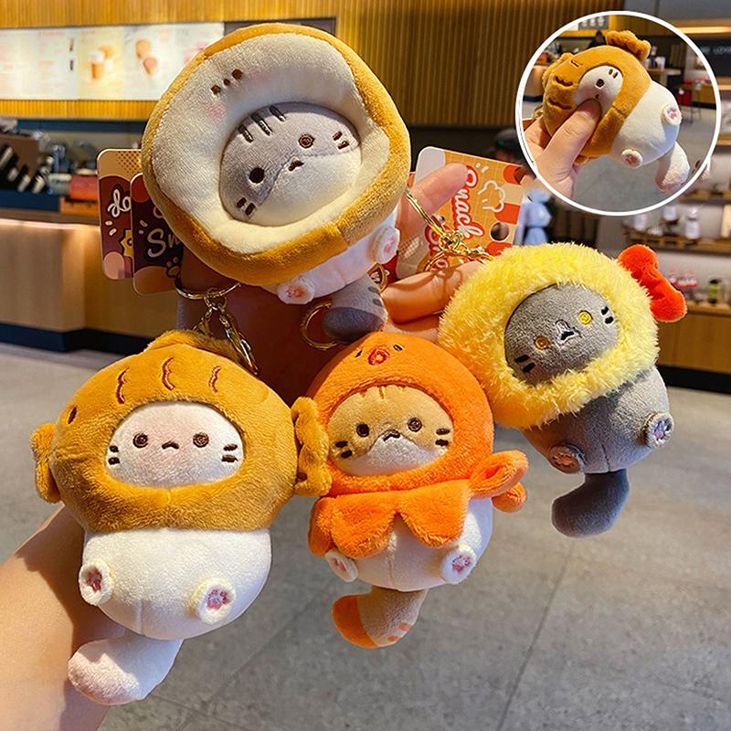 Брелок в виде куклы-кошки, плюшевый брелок, автомобильный брелок, сумка, кулон, мультяшный кот, наушники, кулон, сумка, аксессуары