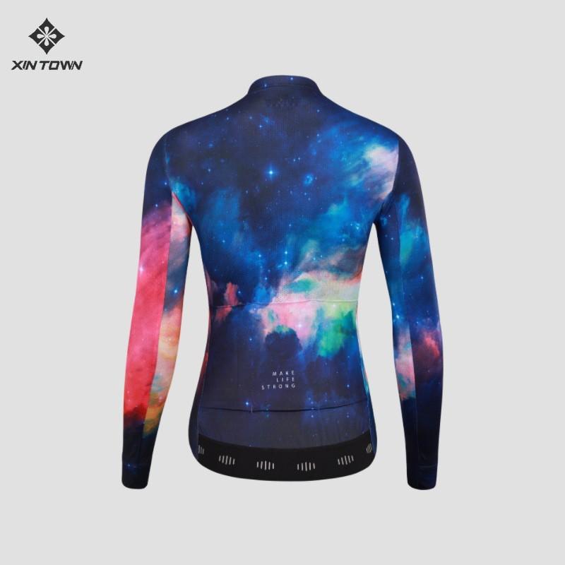 Mens Cycling Jersey Long Sleeve Quick-Dry Breathable Performance Top Road Bike