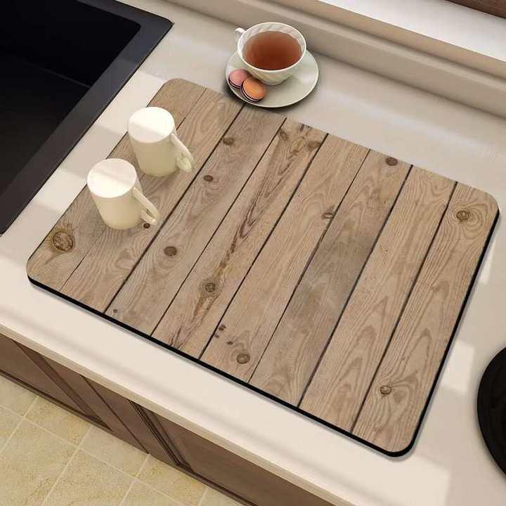 Nordic Style Wooden Pattern Kitchen Countertop Absorbent & Drying Pad