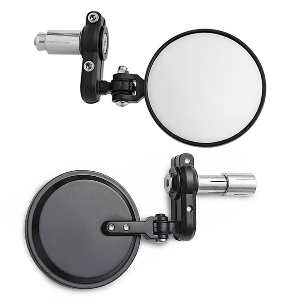 Universal Motorcycle Mirrors 3 Inch Round Folding Bar End Side Mirror Rearview Mirror For 22MM