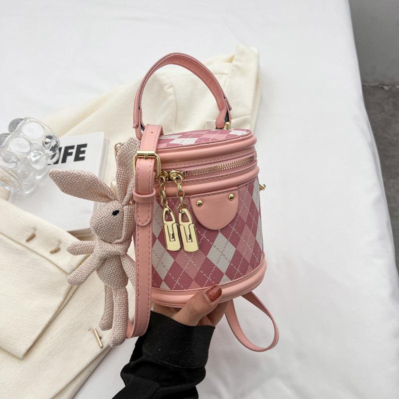 Сумка-цилиндр в форме ромба, женская переносная сумка-ведро, маленькая сумка, универсальная женская сумка через плечо, модная сумка Oblique Span