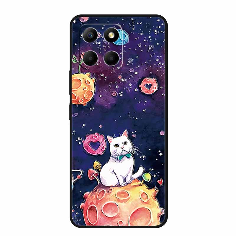 3D Тисненый Чехол Для Honor Play 9A 2024 X5b Plus X8C X6C 4G Чехол Для Телефона 9 A X 8 6 C Coque Цветы Черный Силикон Мягкая Задняя Крышка