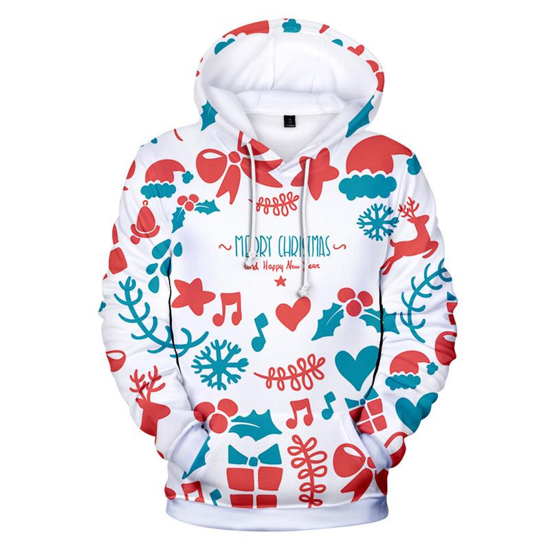 New In Hoodies & Sweatshirts Santa Claus Hoodies For Men New Year Gift Christmas Snowman Print Sweatshirts Top Oversized Clothes
