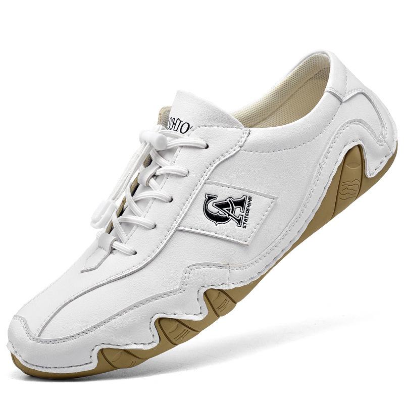 Весенние новые повседневные туфли из натуральной кожи для вождения, дышащие, мужские британские повседневные туфли Octopus Gommino с низким верхом