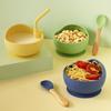 Kids' Silicone Suction Bowl Set with Spoon & Straw