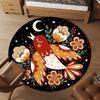 1pc bird flowers Round Chair mat Area Rug - Non-Slip, Floor Mat for Office, Bedroom, and Indoor Decor -1002020