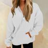 Women's Casual Fashion Long Sleeve Solid Color Zip Pullover Hoodies Sweatshirt Top