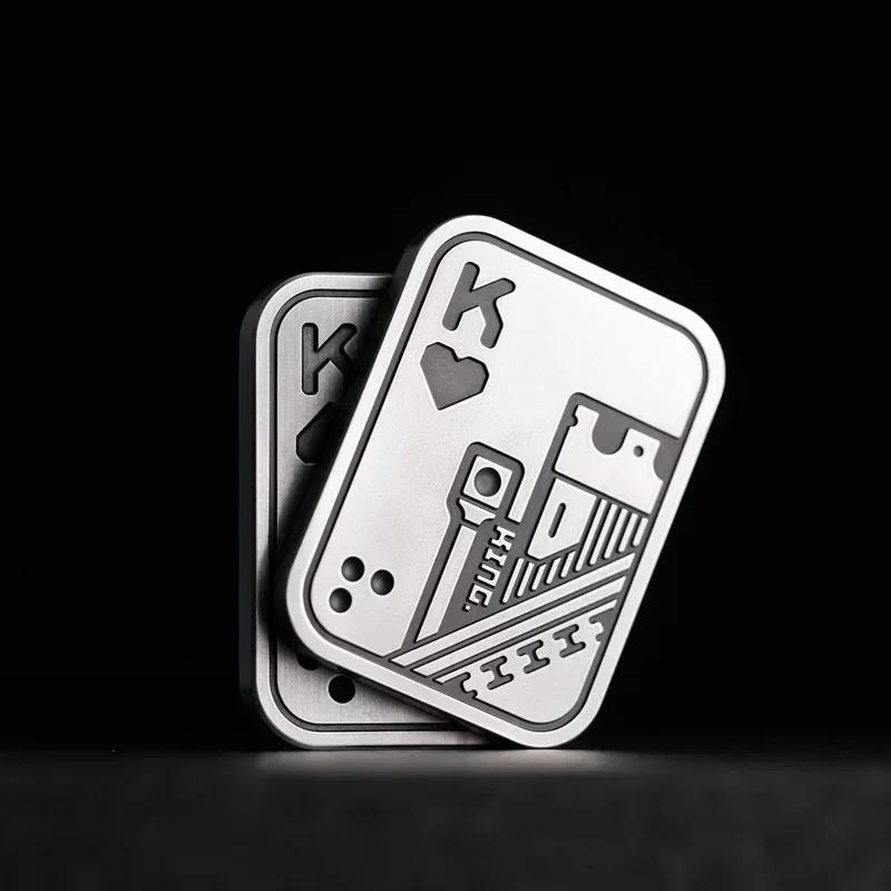 Fidget Slider Poker A K Metal Push Card EDC Fidget Spinners Antistress Papa Decompression Hand Spinner Stress Relief Toys