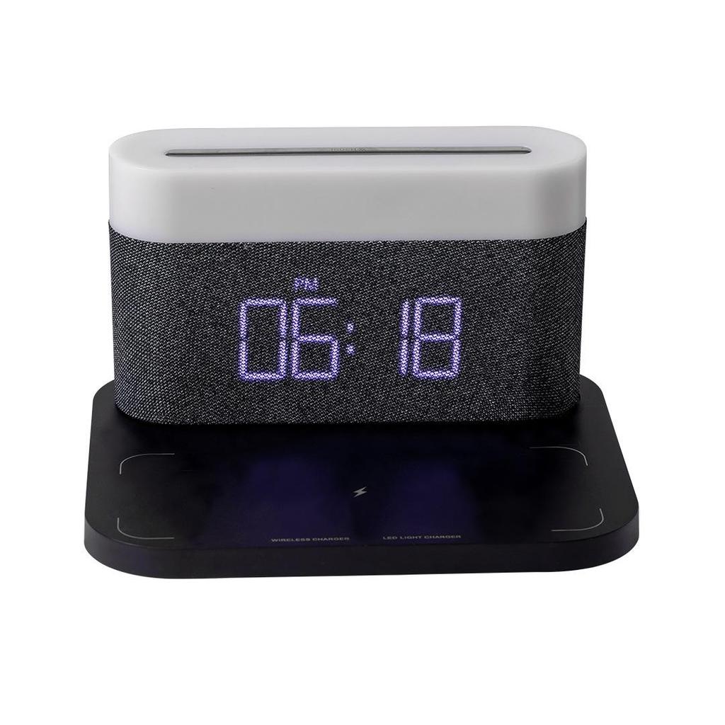 Беспроводное зарядное устройство, ночник, 3 цветовая температура с часами, беспроводная быстрая зарядка, прикроватный светильник для Iphone/Android