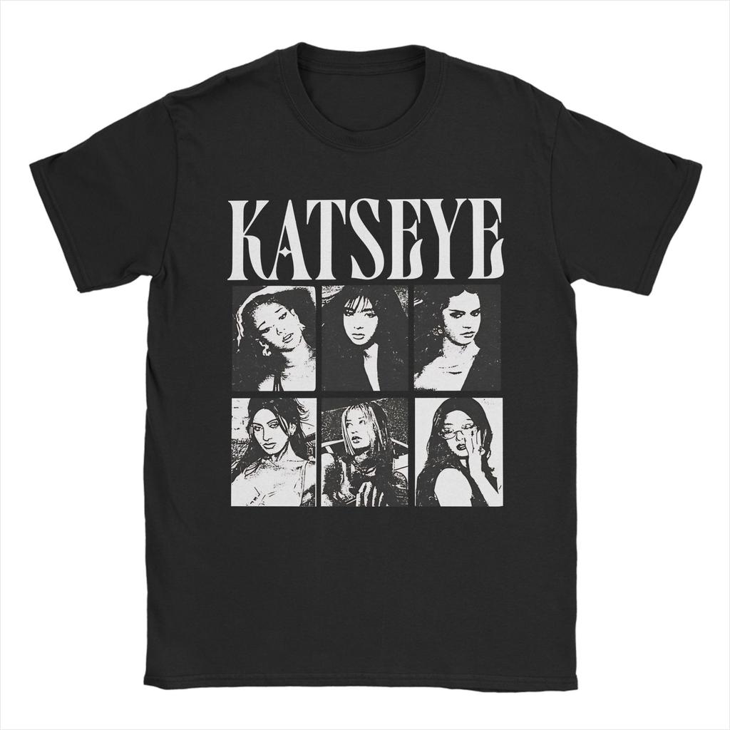 Novelty Katseye Kpop Idol TShirts Unisex Unisex Crew Neck Cotton T Shirt Beautiful Chaos Album Short Sleeve Tees Gift Idea Tops