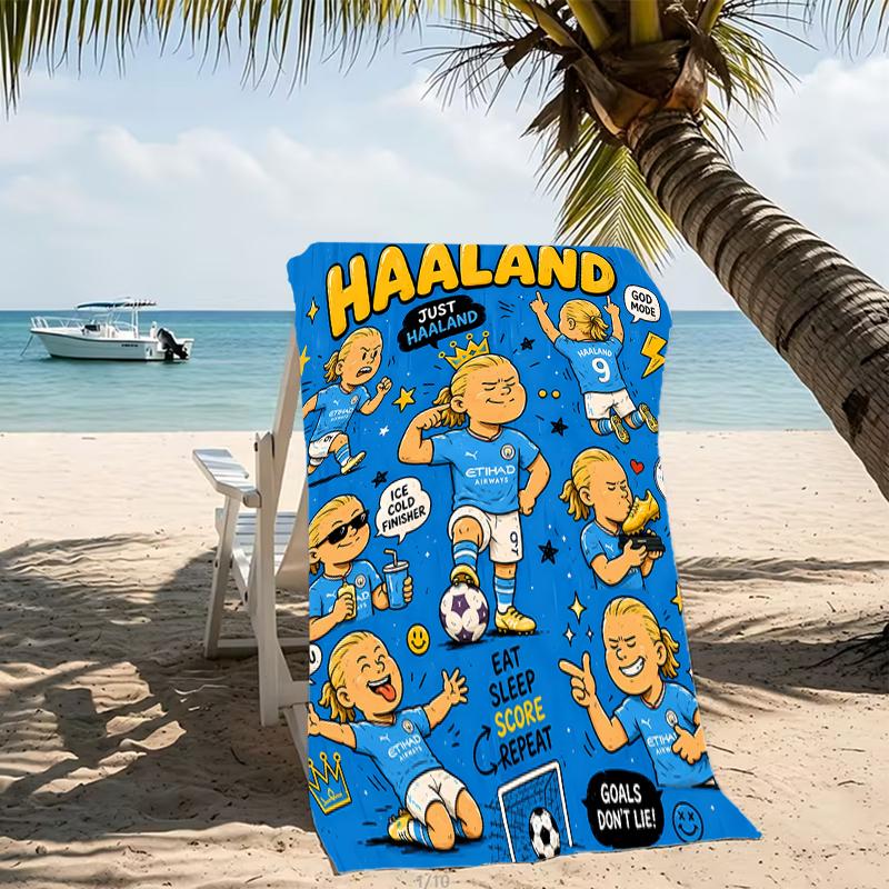 Beach Towel with Haaland Pattern - soft,absorbent,machine washable Lightweight&Modern,swimming,Travel Essentials