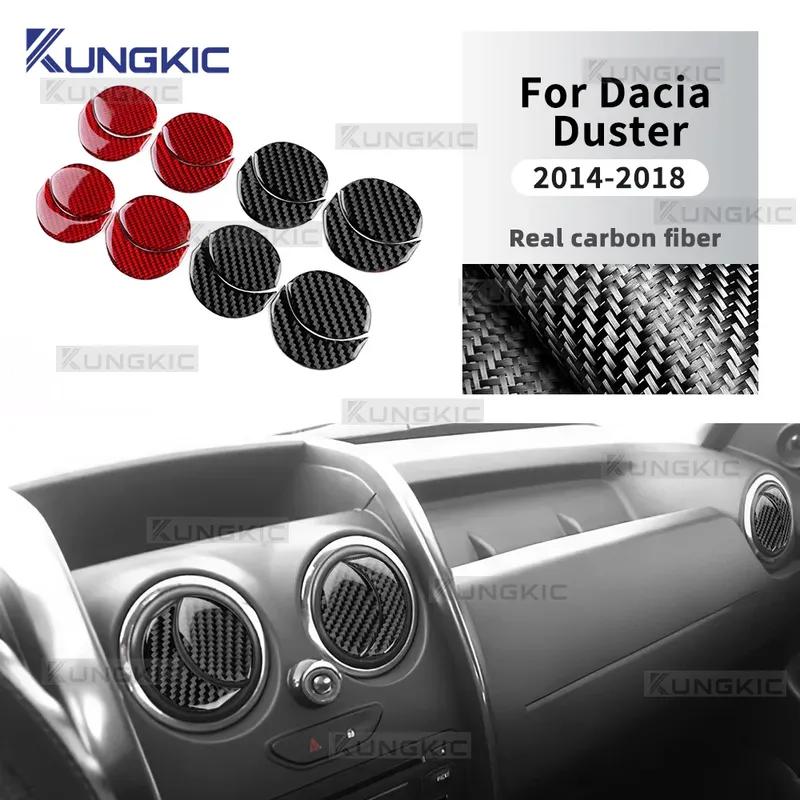 Наклейка на центральный воздуховод управления автомобиля из натурального мягкого карбона для Renault Dacia Duster 2013 2014 2015 2016 2017 2018 (аксессуары).