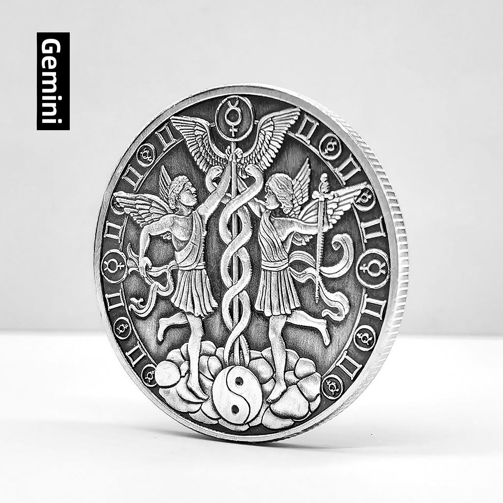 Серебряные монеты со знаками зодиака, Двенадцать знаков зодиака, Креативные монеты, Козерог, Лев, Дева, Металлические подарки