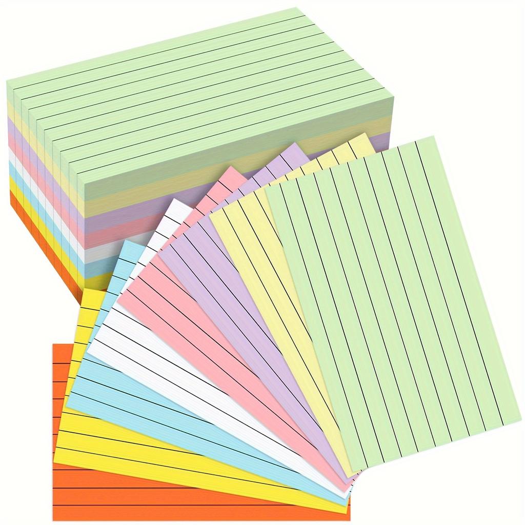 200 Sheets Colored Index Cards 3x5, Double-Sided Blank Notes Flash Cards for Studying 3x5 Lined, Flashcards (8 Colors)