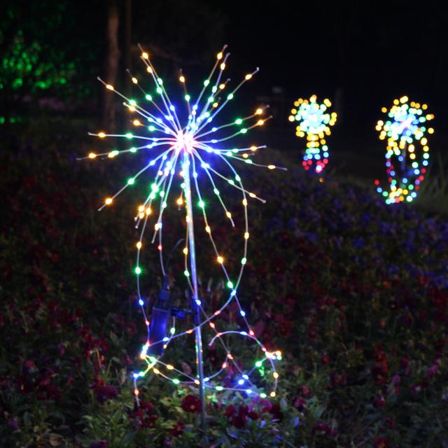 Солнечный фейерверк, светильник для фейерверка на открытом воздухе, садовая лампа Starburst, 200 светодиодов, 35 медных проводов, рождественская гирлянда для декора сада