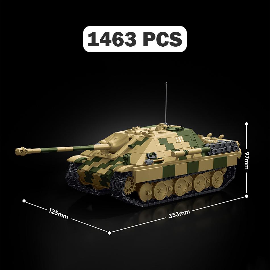 Военный Jagdpanther G1 Sd.Kfz времен Второй мировой войны. 173 Истребитель танков Строительные блоки Военный Мир 2 Немецкий Охотничий Пантера Танк Кирпичи Игрушки Подарки
