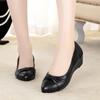 Office Shoes Women Wedges Heels Patent Leather Black Shoes Work Ladies Shoes