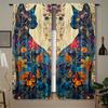 2pcs Artistic Cat Printed Curtain For Home Decor, Rod PocketWindow Treatment, For Bedroom, Office, Kitchen, Living Room,AndStudy