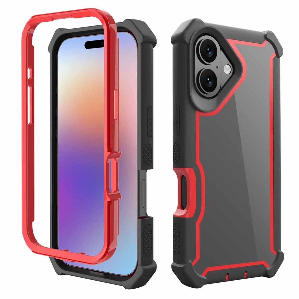 For iPhone 17 Case Clear Detachable 2 in 1 Shockproof TPU+PC Phone Back Cover