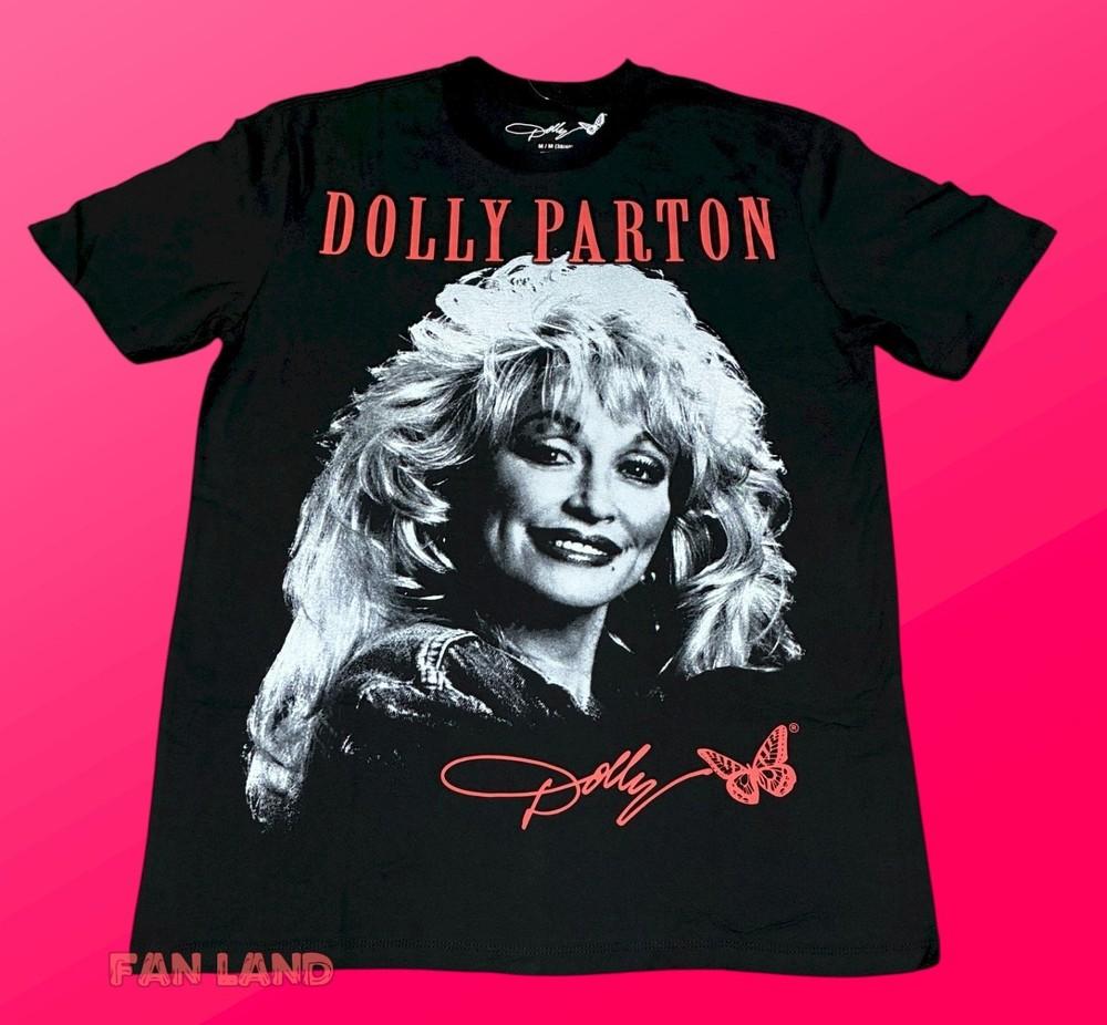 Новая мужская винтажная классическая унисекс футболка Dolly Parton с черными звездами и бабочкой