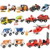Fire Truck Magnetic Train Car Ambulance Police Car Toy Fit Brio Wooden Train Track Railway Toys For Children