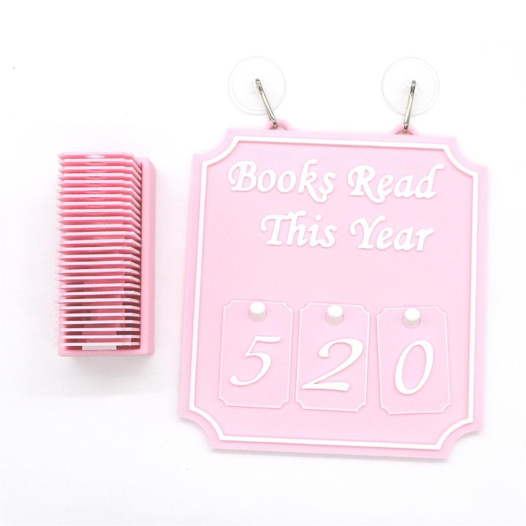 Handmade Books Read This Year Counter And Sign - Rustic Wooden Hanging Bookshelf For Wall Mounted Desk, Gift For Book Lover